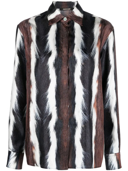 Fur-Print Silk Shirt