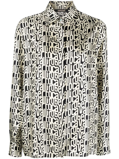 Logo-Print Silk Shirt