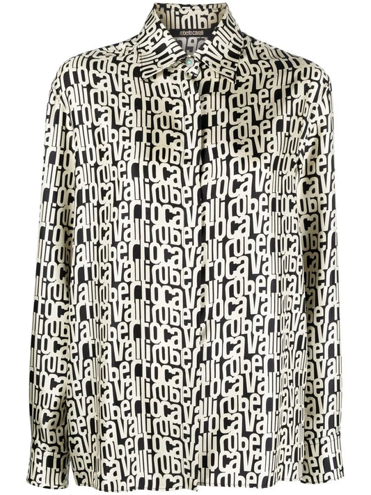 Logo-Print Silk Shirt