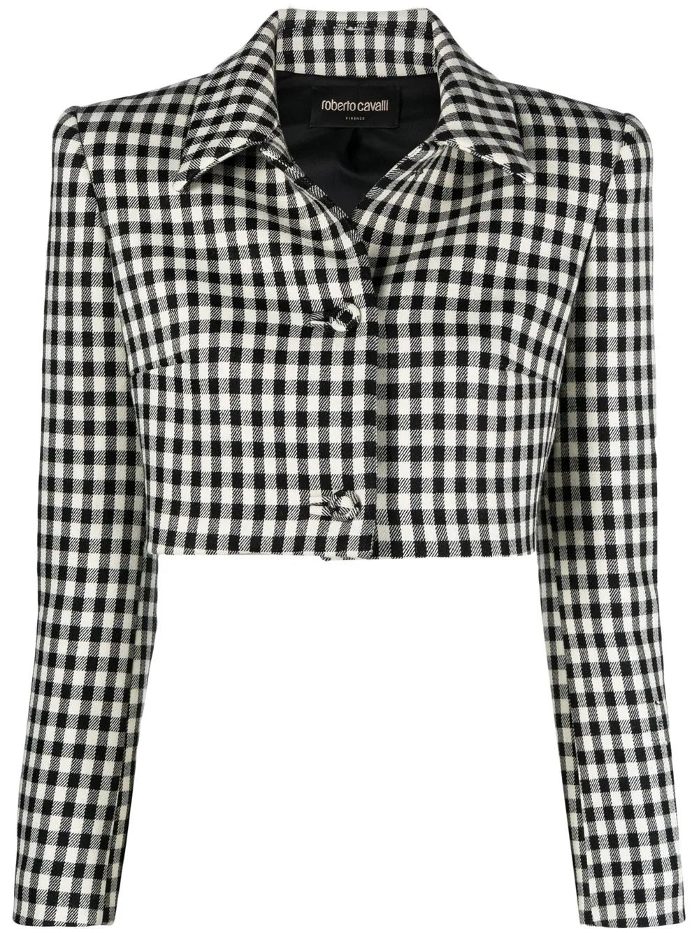Cropped Gingham-Check Jacket
