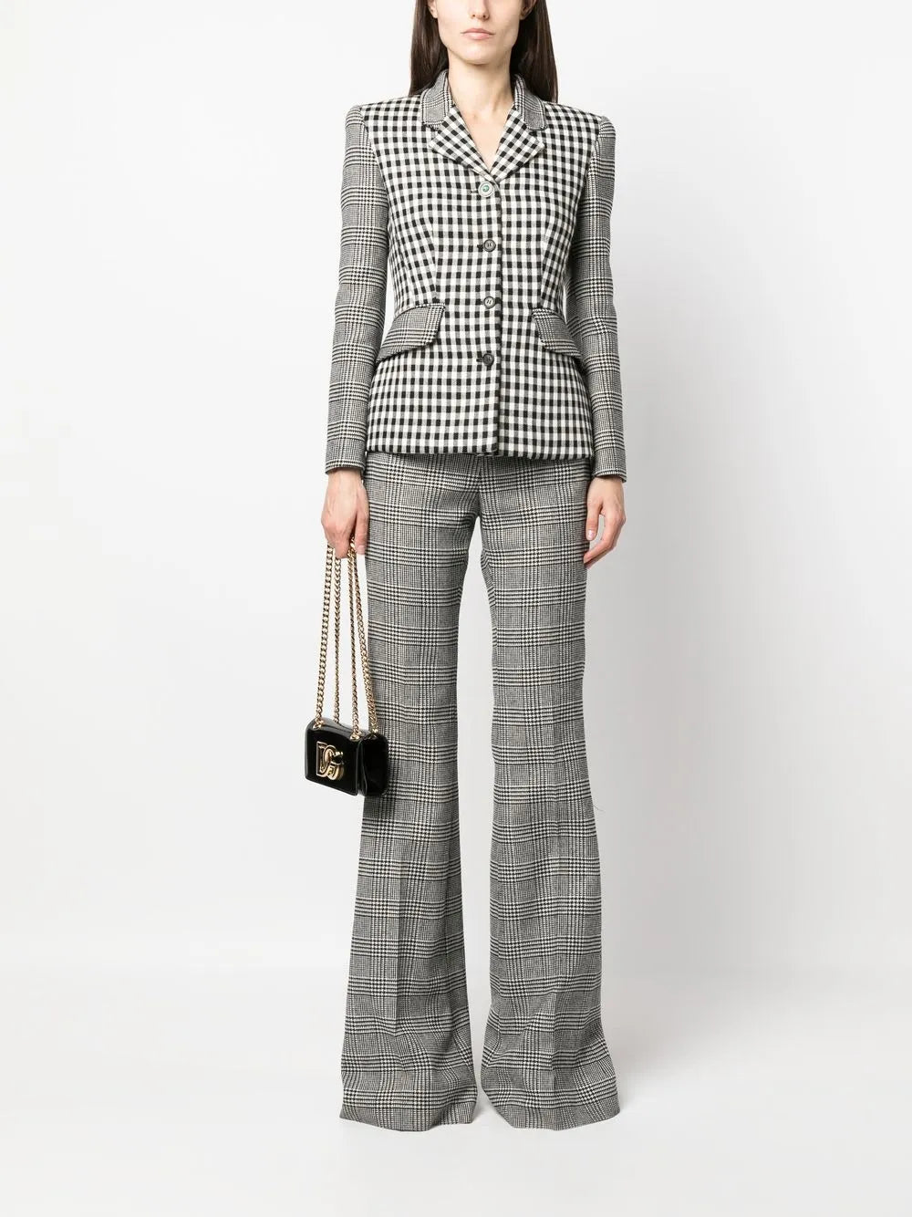 Checked Wool-Blend Blazer