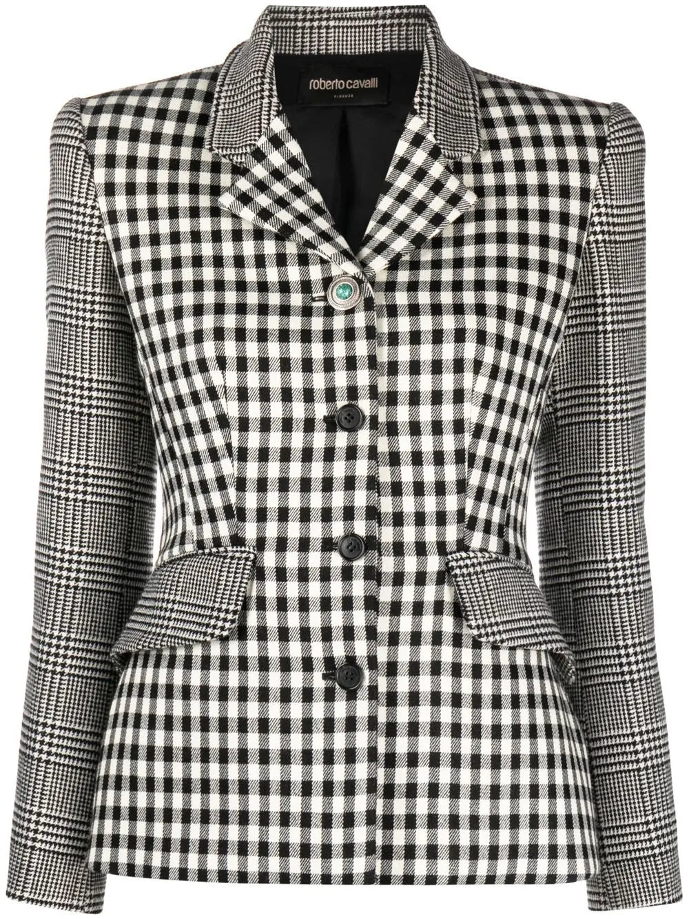 Checked Wool-Blend Blazer