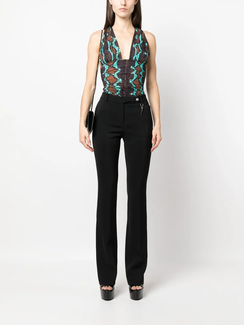 High-Waist Bootcut Trousers