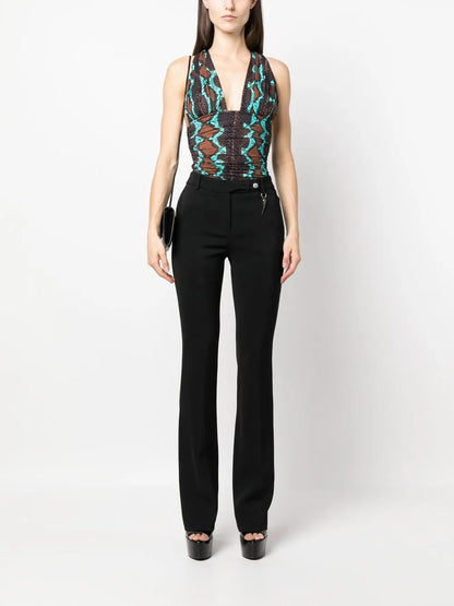 High-Waist Bootcut Trousers