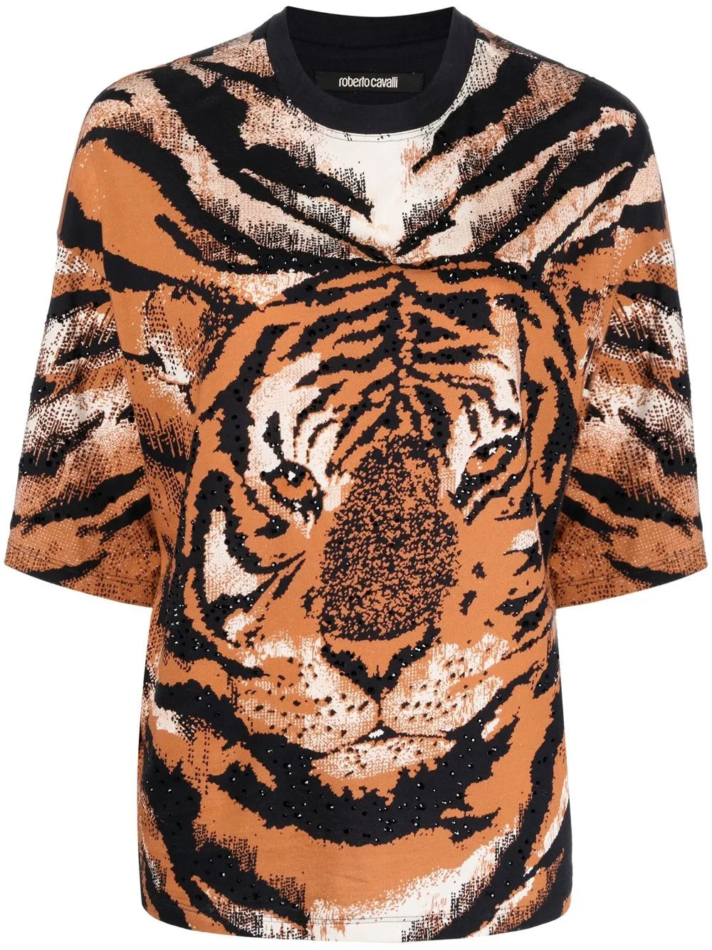 Embellished Tiger-Print Top