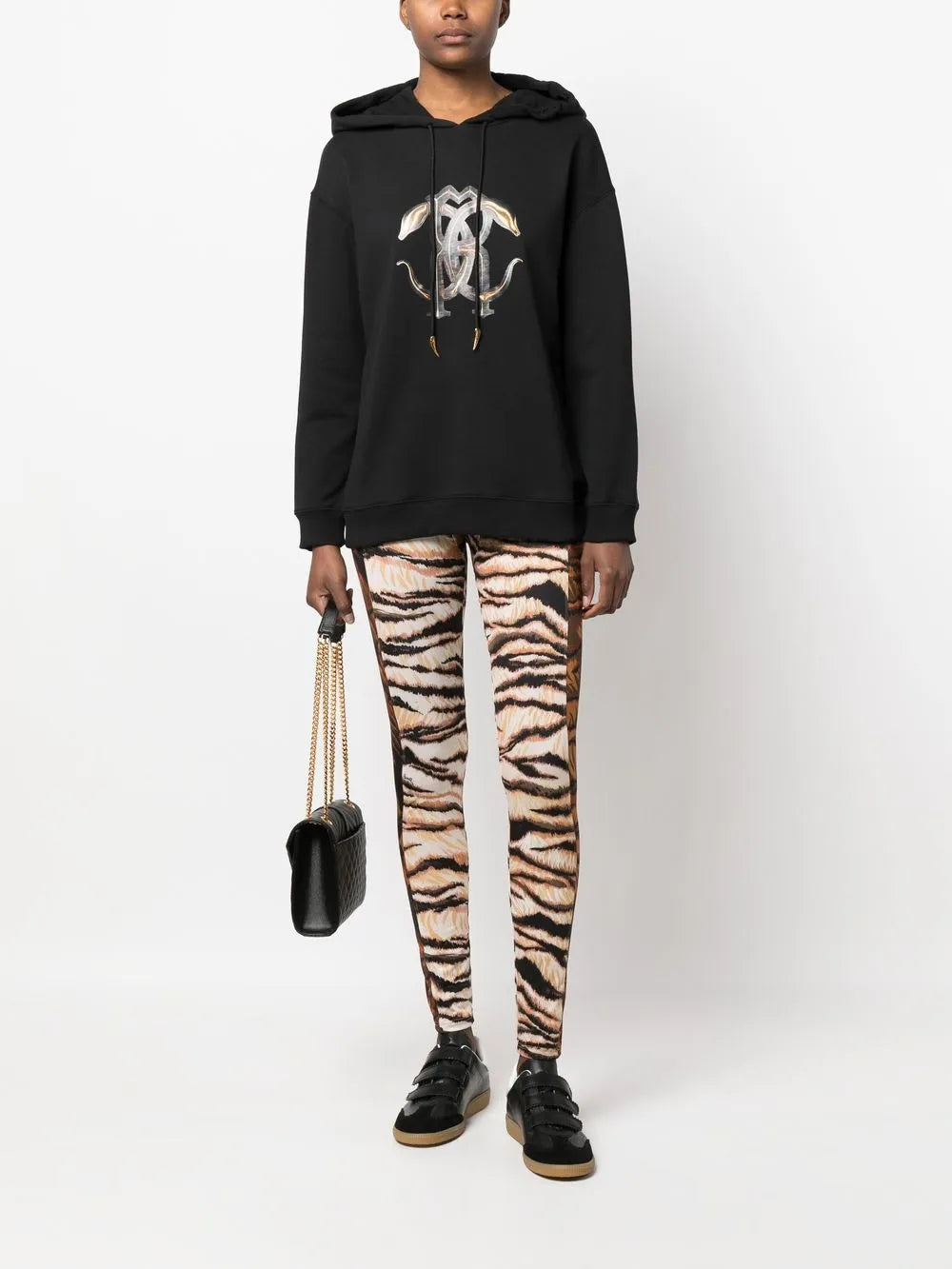 Monogram-Print Drawstring Hoodie