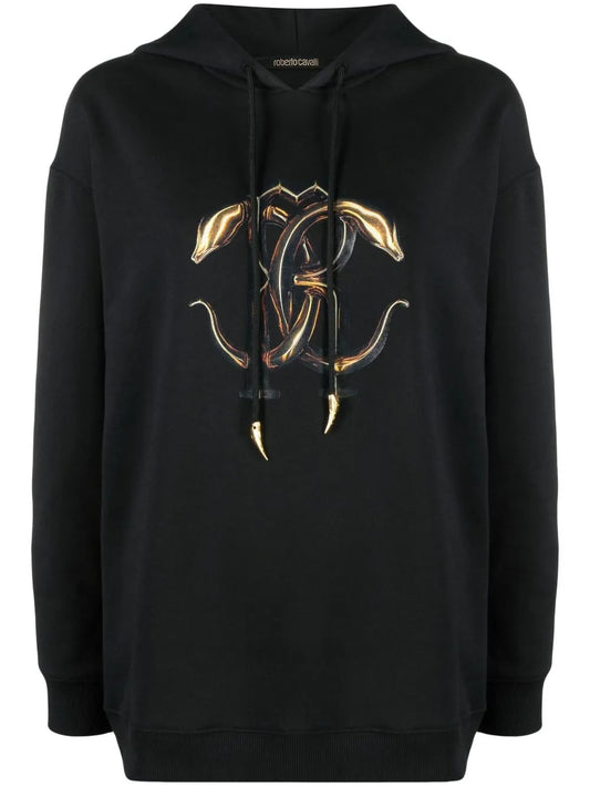 Monogram-Print Drawstring Hoodie