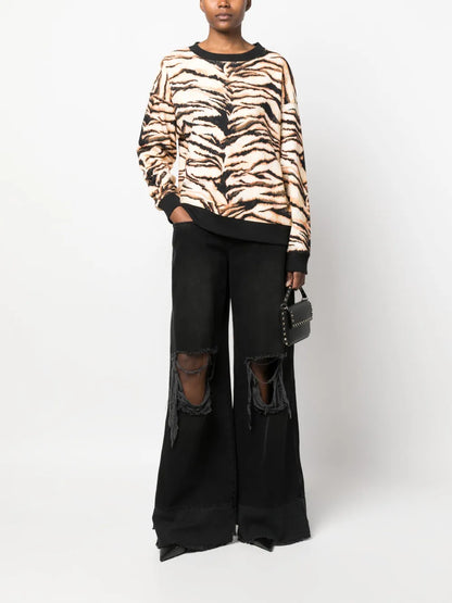 Animal-Print Long-Sleeve T-Shirt