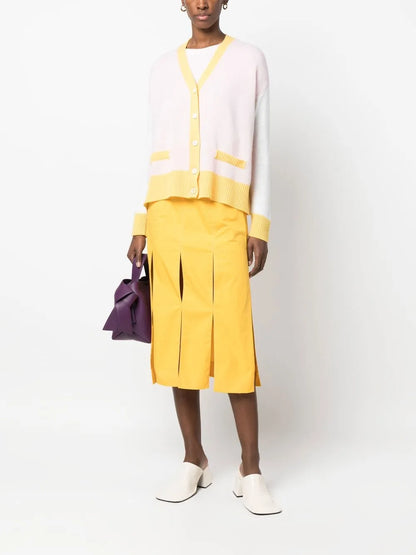 Contrasting-Trim Knit Cardigan