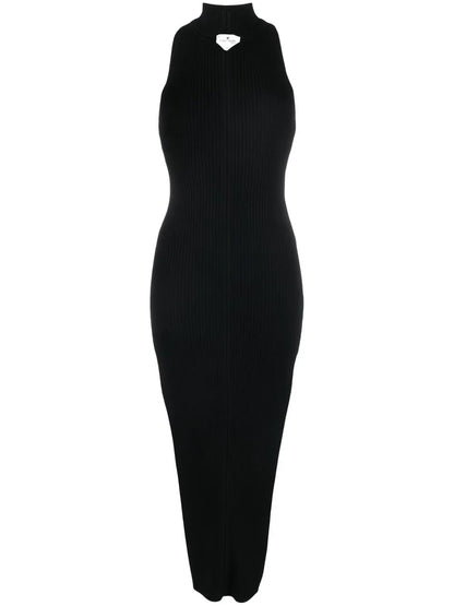 Cut-Out Ribbed Midi Dress