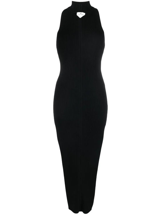 Cut-Out Ribbed Midi Dress
