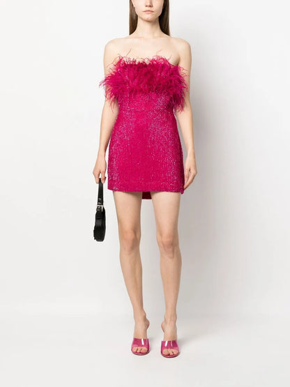 Sequin-Embellished Mini Dress