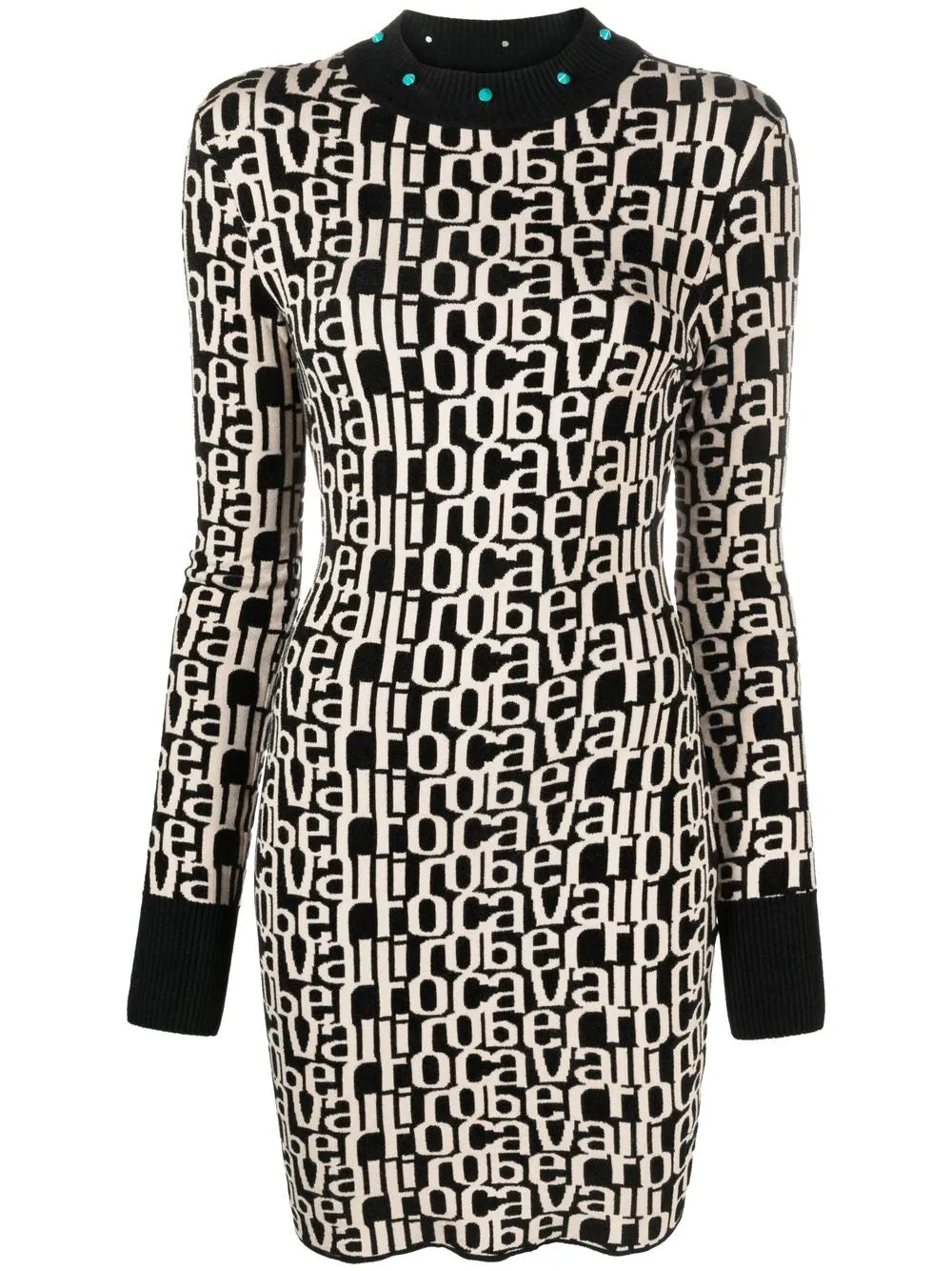 Logo Intarsia Long-Sleeve Minidress