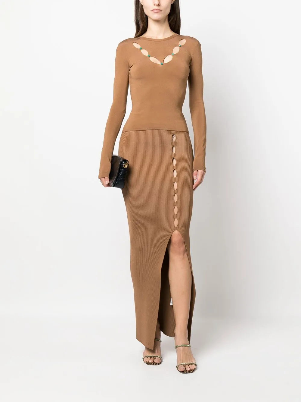 Cut-Out Stone-Embellished Top