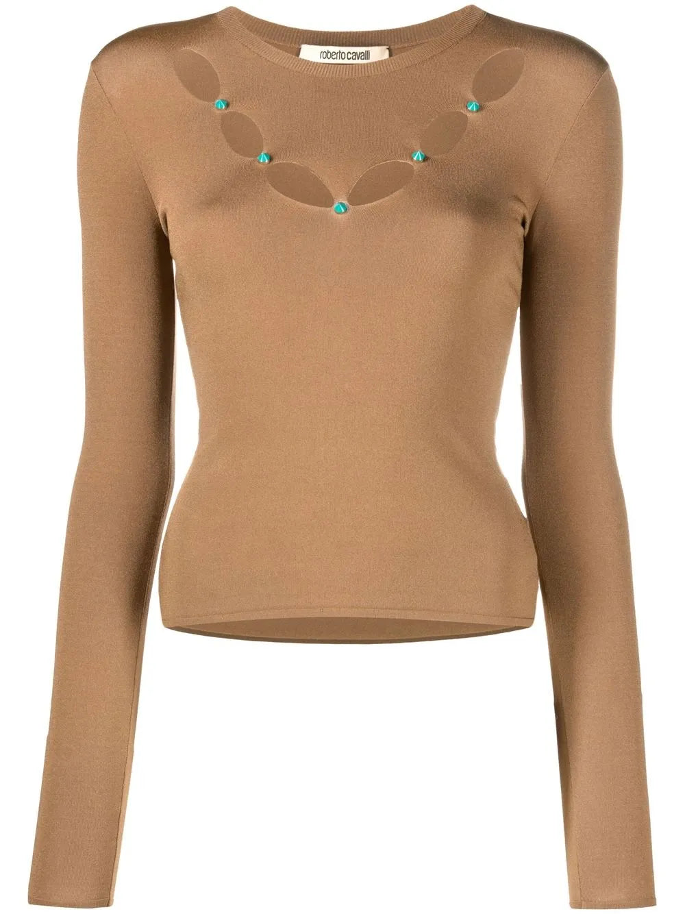 Cut-Out Stone-Embellished Top