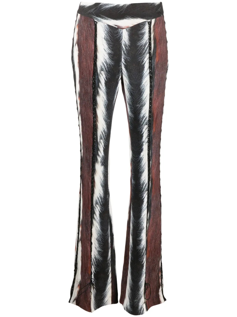 Animal-Print Lace-Up Trousers