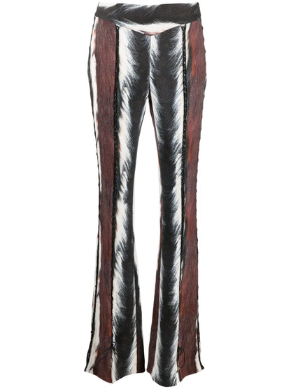 Animal-Print Lace-Up Trousers