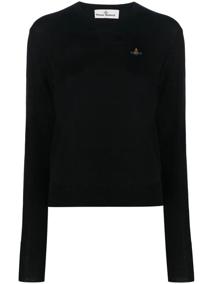 Orb-Embroidery Fine-Knit Jumper