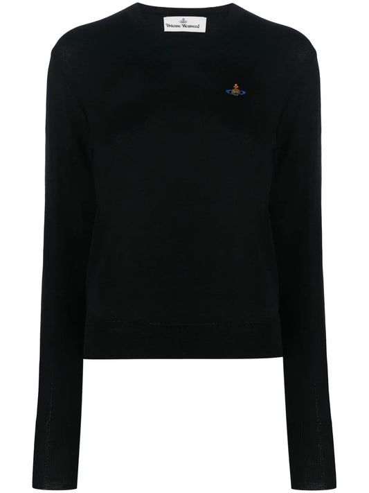 Orb-Embroidery Fine-Knit Jumper