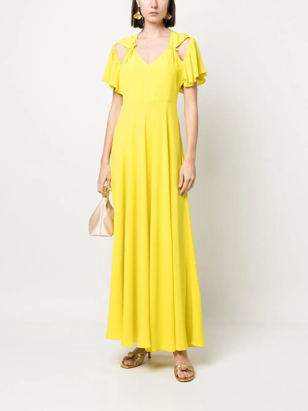 Ruched Cut-Out Maxi Dress