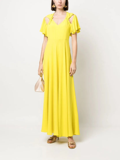 Ruched Cut-Out Maxi Dress