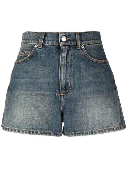 Flared Denim Shorts