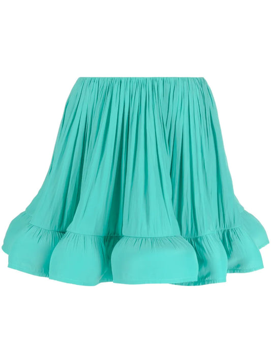 Ruffled Flared Miniskirt