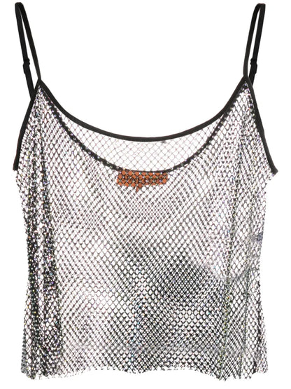 Taila Crystal-Embellished Mesh Vest