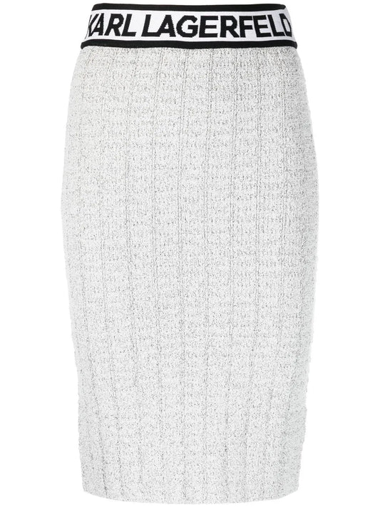 Logo-Waistband Knitted Skirt