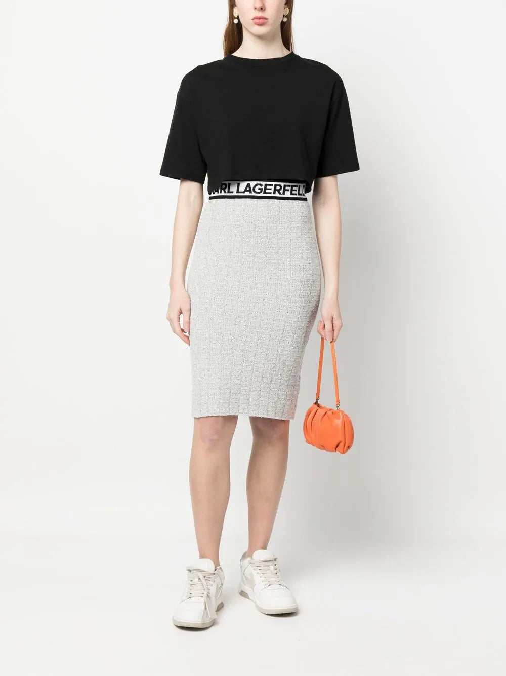 Logo-Waistband Knitted Skirt