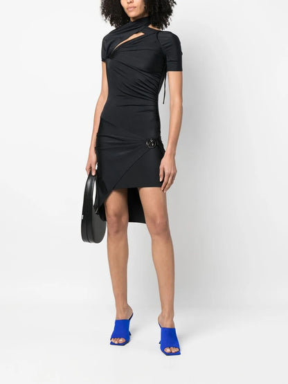 Asymmetric Draped Minidress