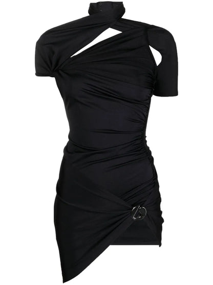 Asymmetric Draped Minidress