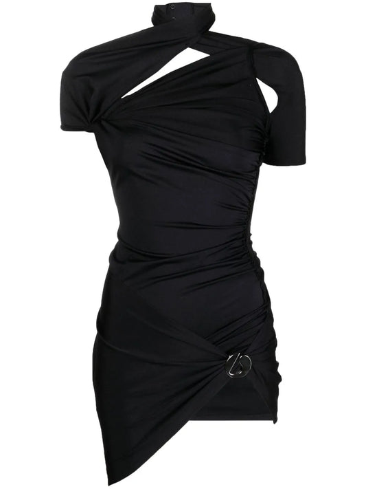 Asymmetric Draped Minidress