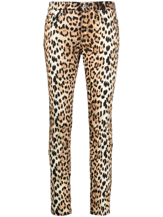 Leopard-Print Jeans