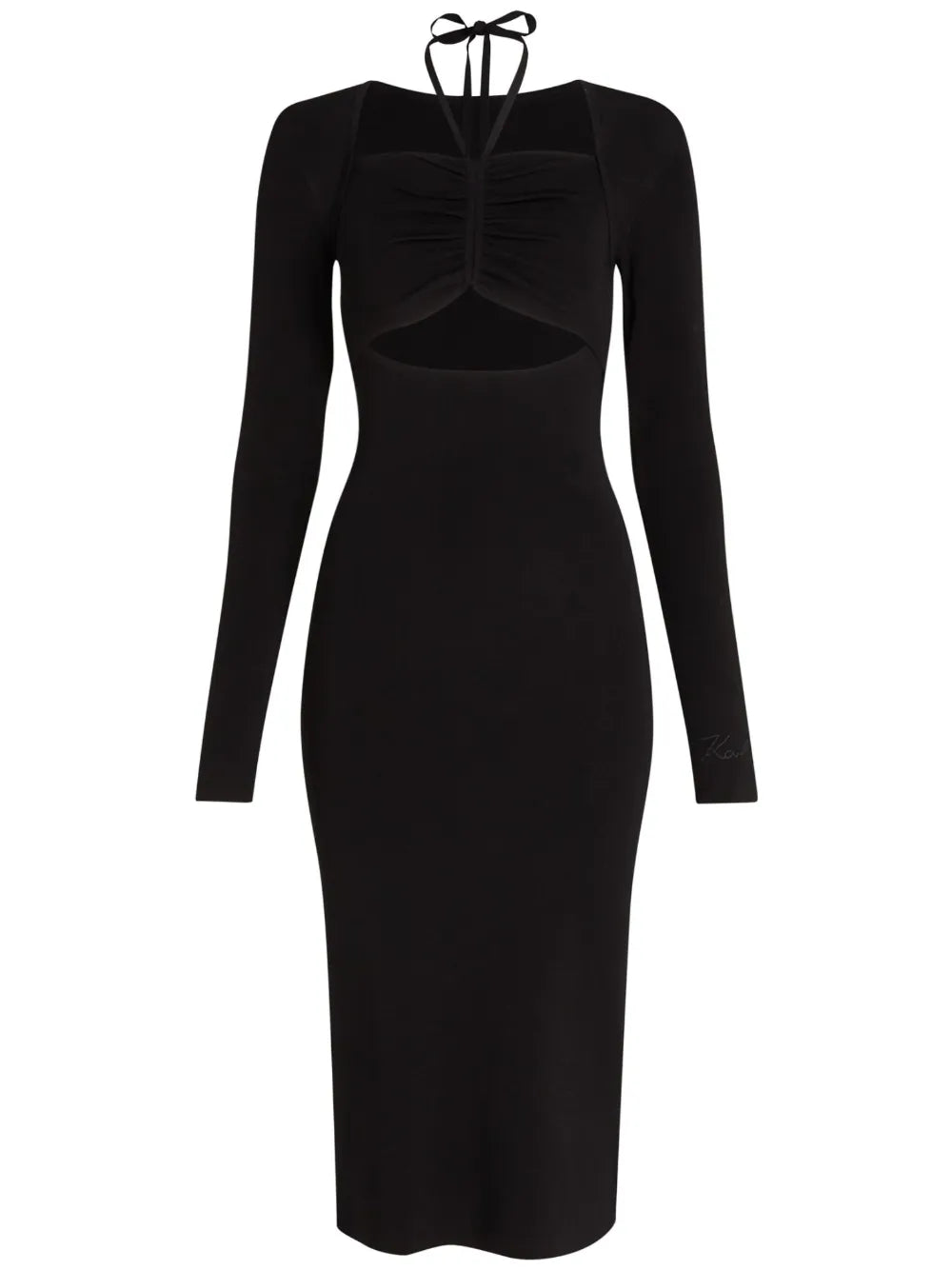 Cut-Out Long Sleeve Knit Dress