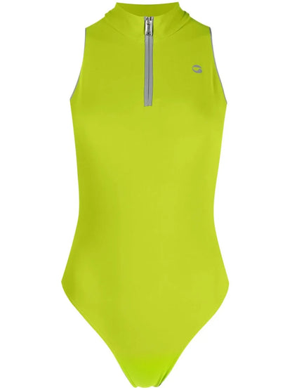 Logo-Print Sleeveless Zipped Top