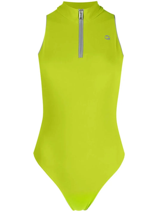 Logo-Print Sleeveless Zipped Top