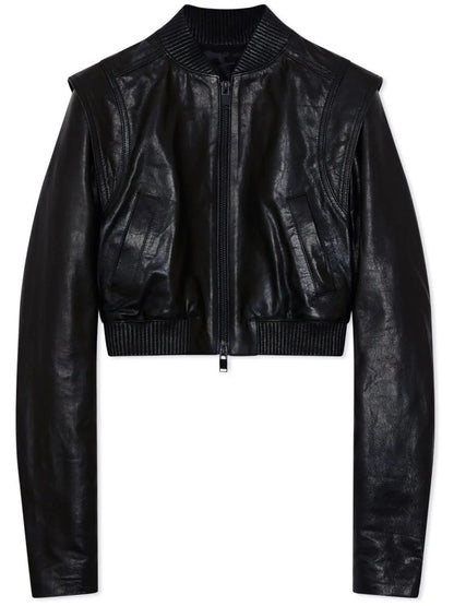 Doreen Cropped Leather Jacket