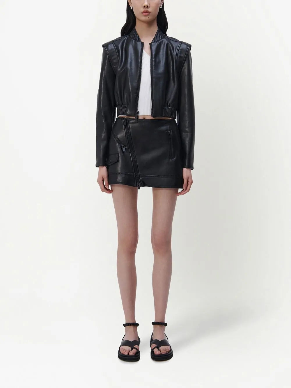 Doreen Cropped Leather Jacket