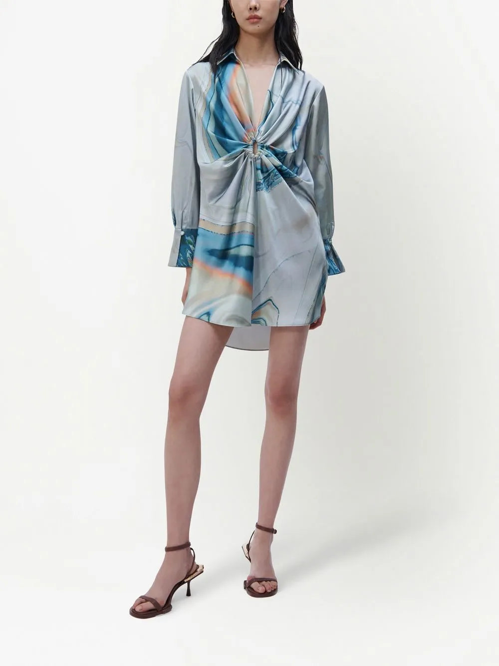 Roma Gathered-Detail Shirt Dress