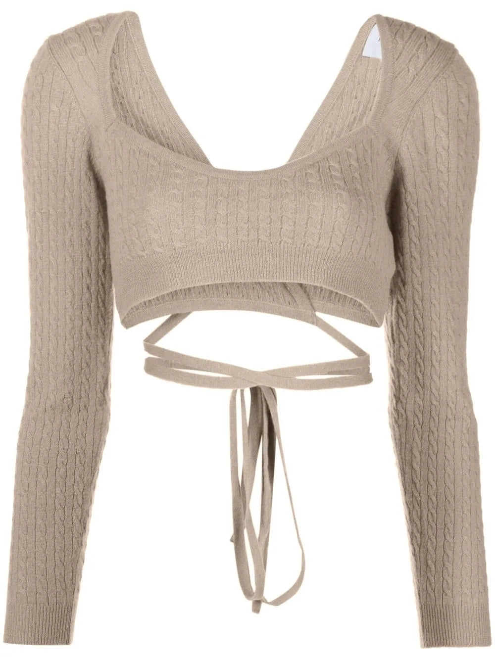 Cropped Tie-Fastening Top