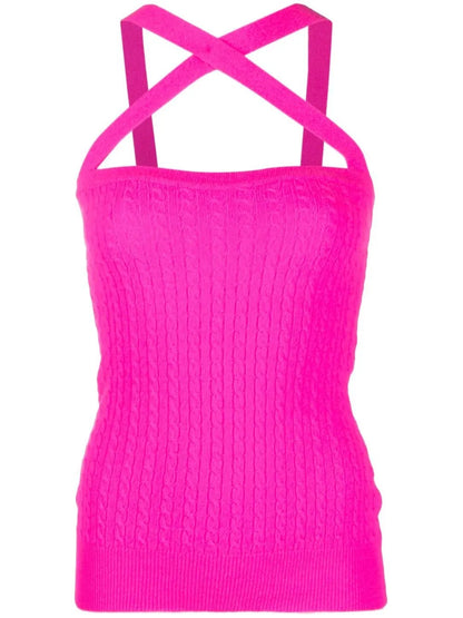 Cable-Knit Halterneck Top