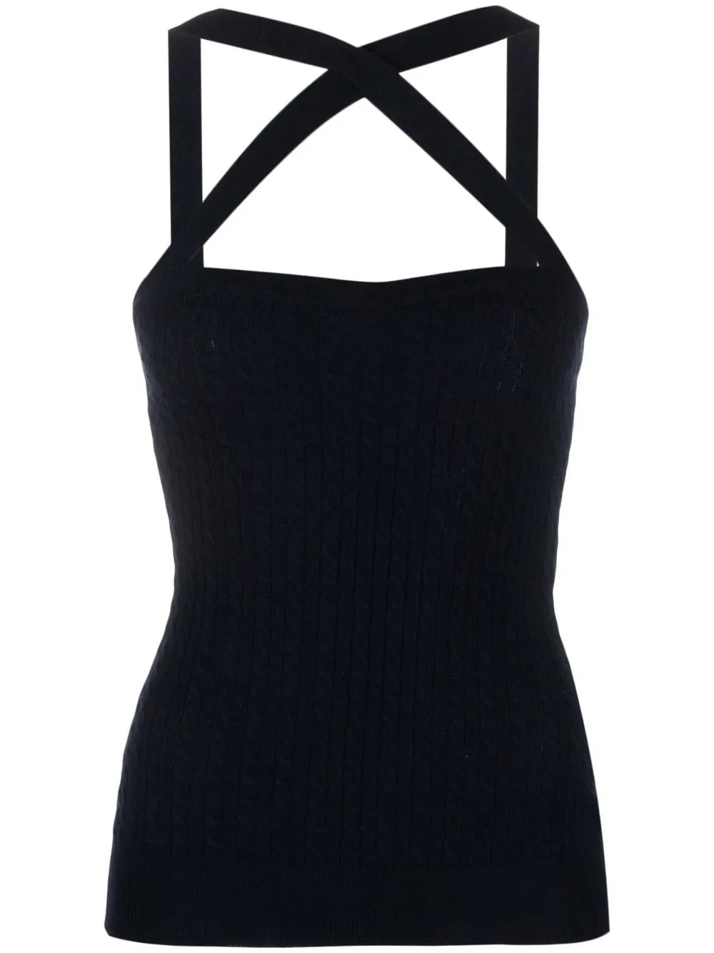 Cable-Knit Halterneck Top