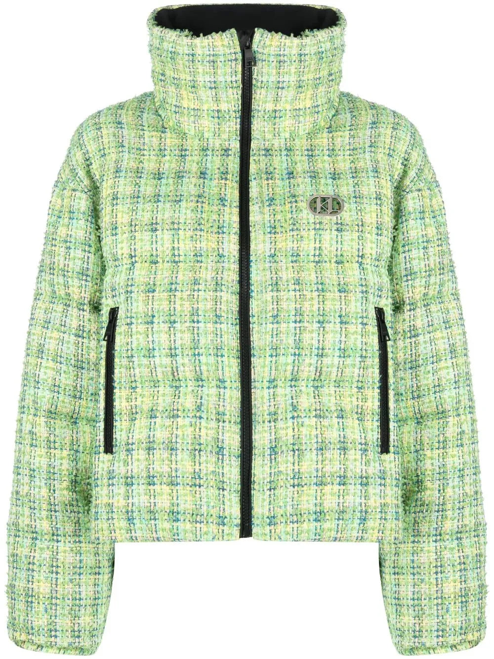 Bouclé Zip-Up Puffer Jacket