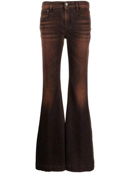 Acid-Wash Flared Jeans