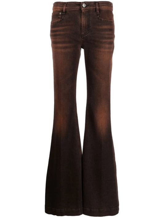 Acid-Wash Flared Jeans