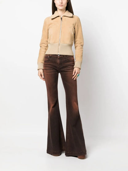 Acid-Wash Flared Jeans