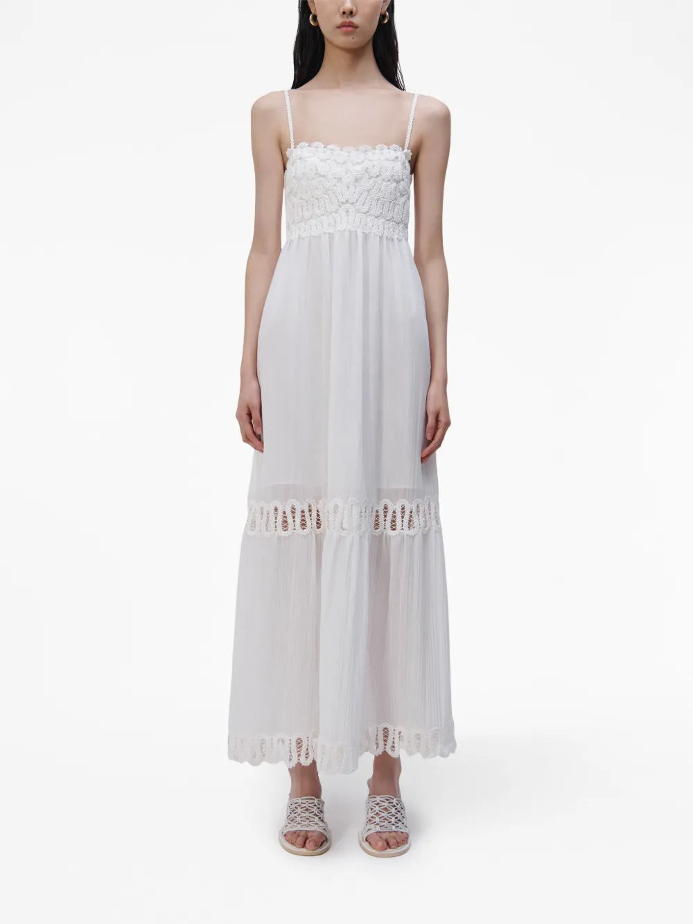 Sleeveless Lace-Embellished Dress