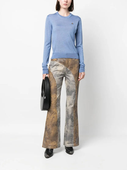 Orb-Embroidery Fine-Knit Jumper