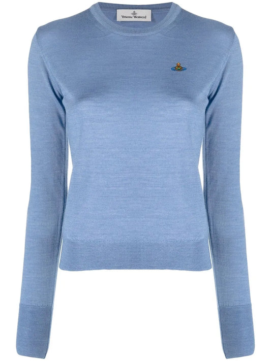 Orb-Embroidery Fine-Knit Jumper